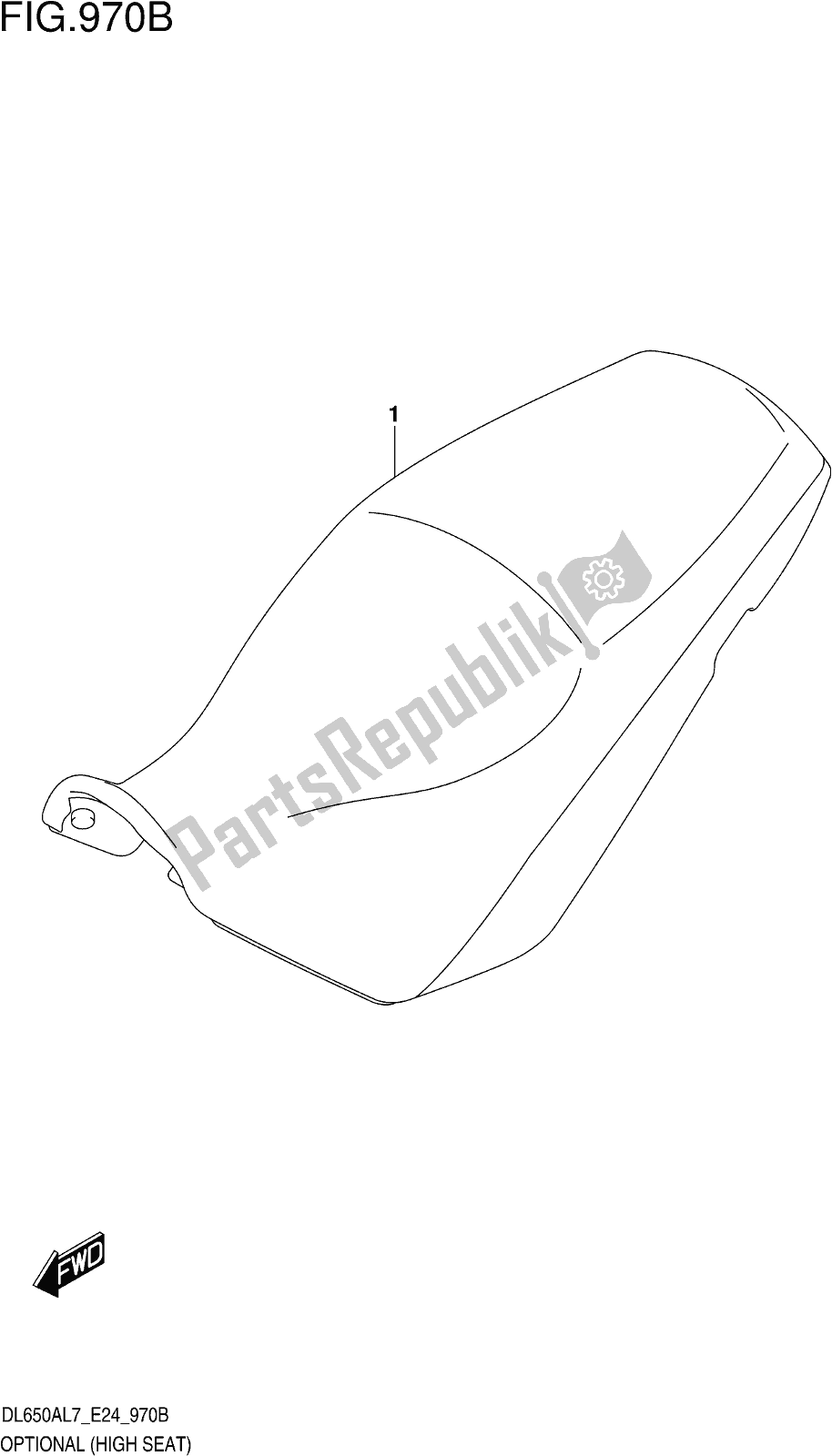 Todas las partes para Fig. 970b Optional (high Seat) de Suzuki DL 650 Xaue V Strom 2017