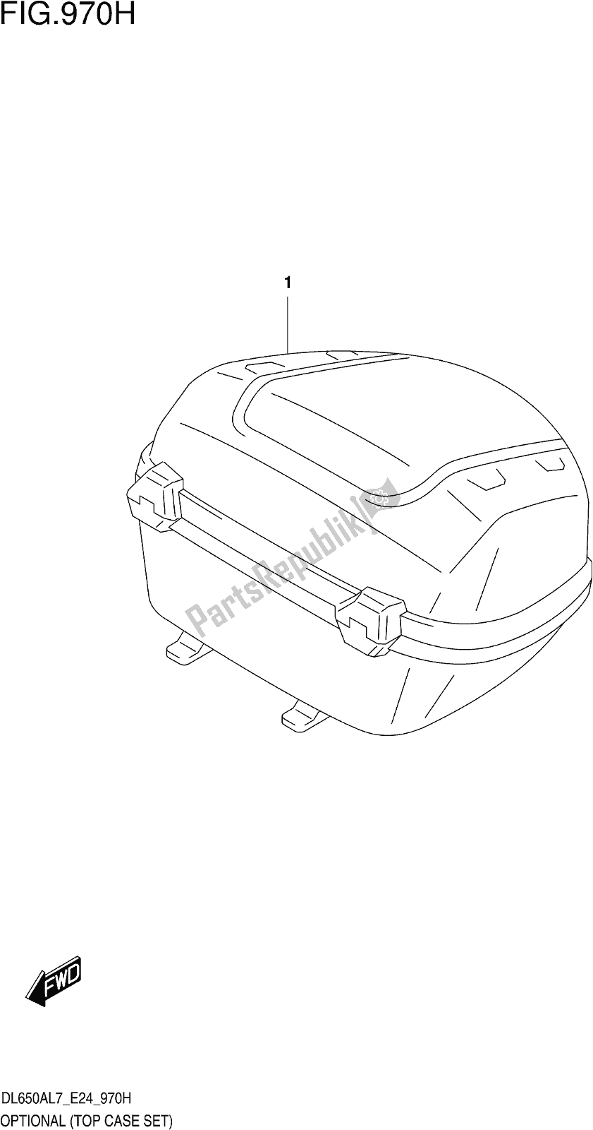 Todas las partes para Fig. 970h Optional (top Case Set) de Suzuki DL 650 Xaue V Strom 2017