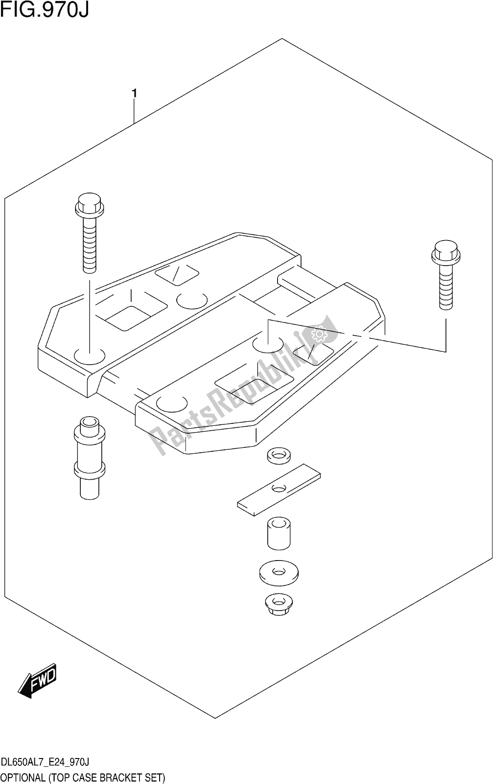 Todas las partes para Fig. 970j Optional (top Case Bracket Set) de Suzuki DL 650 Xaue V Strom 2017