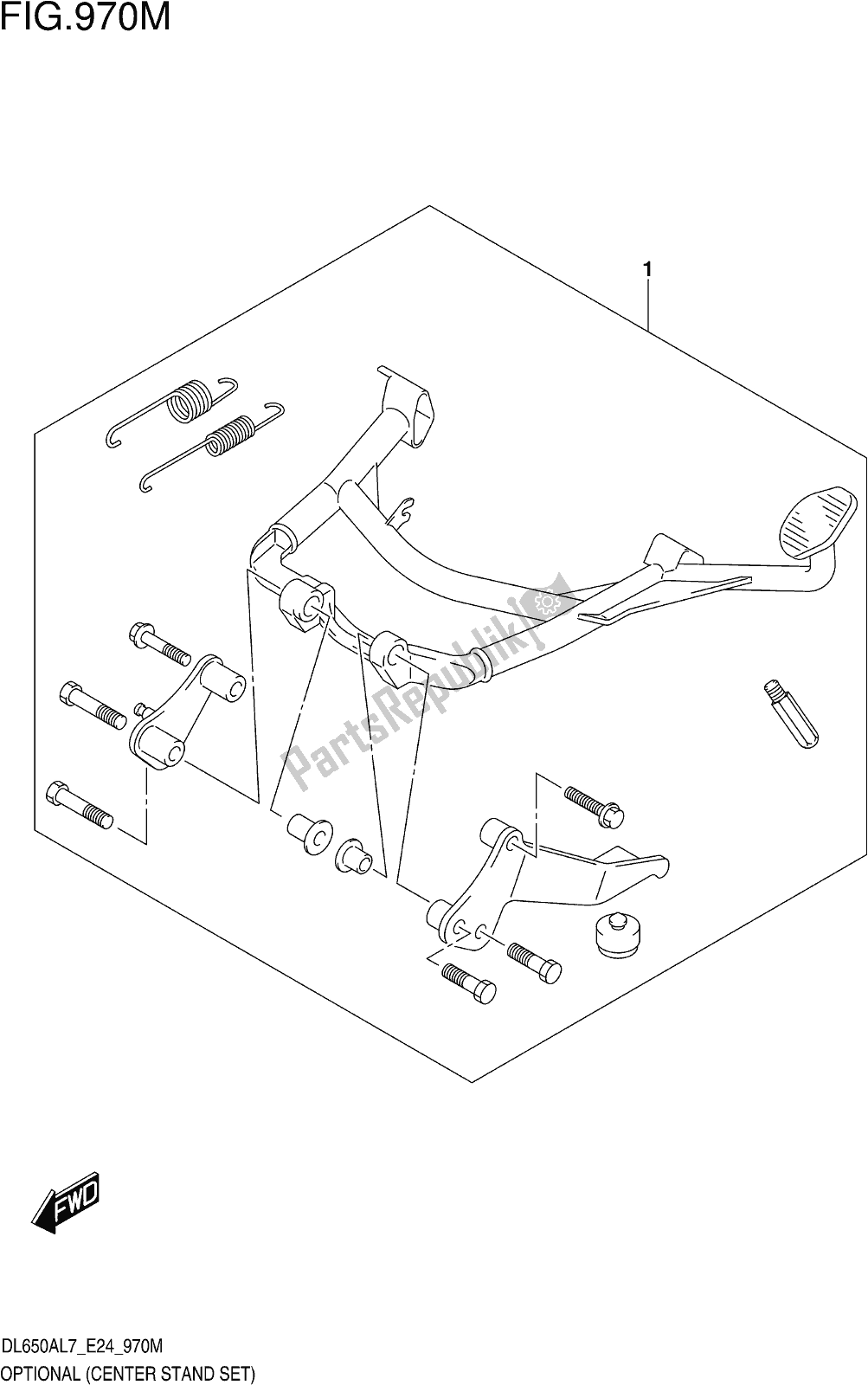 Todas las partes para Fig. 970m Optional (center Stand Set) de Suzuki DL 650 Xaue V Strom 2017