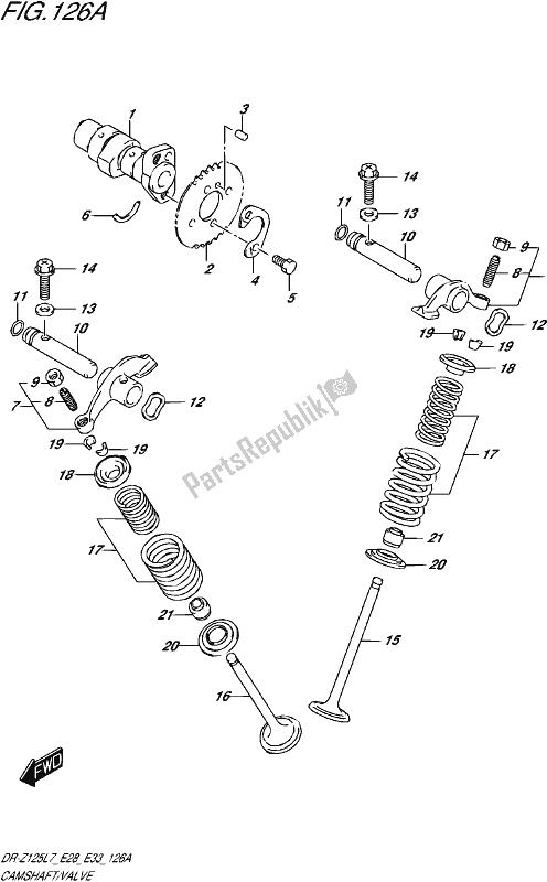 Tutte le parti per il Albero A Camme / Valvola del Suzuki DR-Z 125 2017