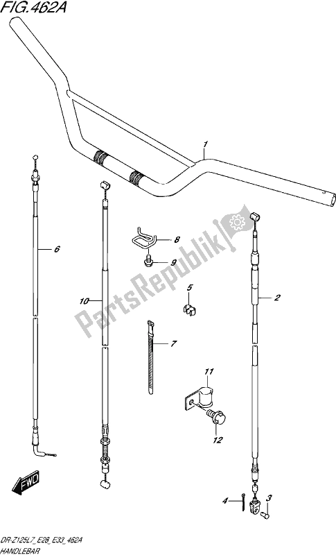 Tutte le parti per il Handlebar (dr-z125 E28) del Suzuki DR-Z 125 2017