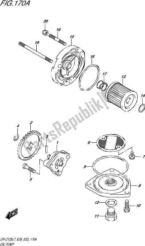 Tutte le parti per il Pompa Dell'olio del Suzuki DR-Z 125 2017