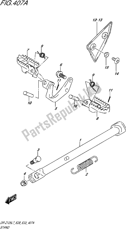 Tutte le parti per il Stand (dr-z125 E28) del Suzuki DR-Z 125 2017