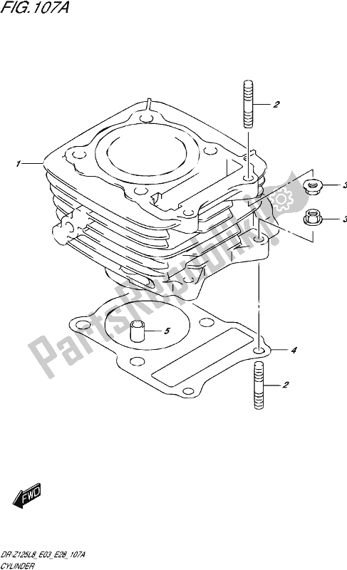 All parts for the Cylinder of the Suzuki DR-Z 125 2018