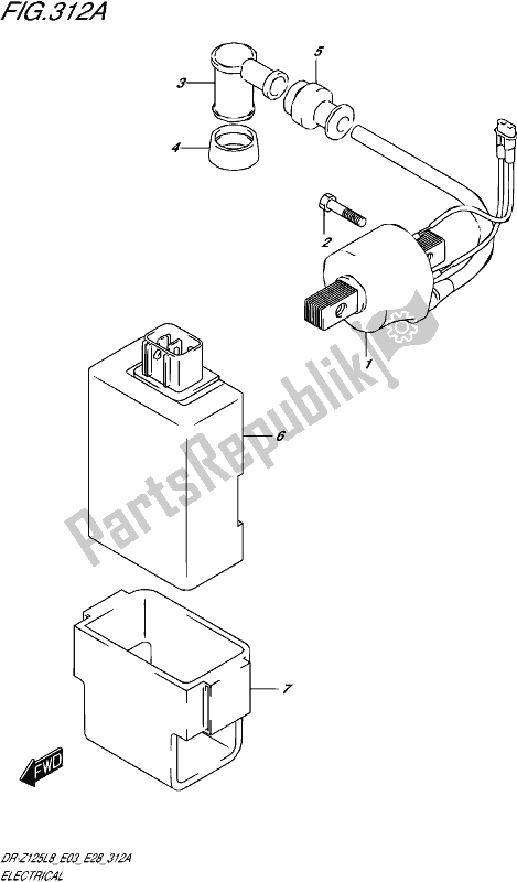 All parts for the Electrical of the Suzuki DR-Z 125 2018