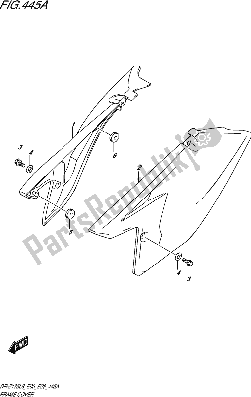 All parts for the Frame Cover of the Suzuki DR-Z 125 2018