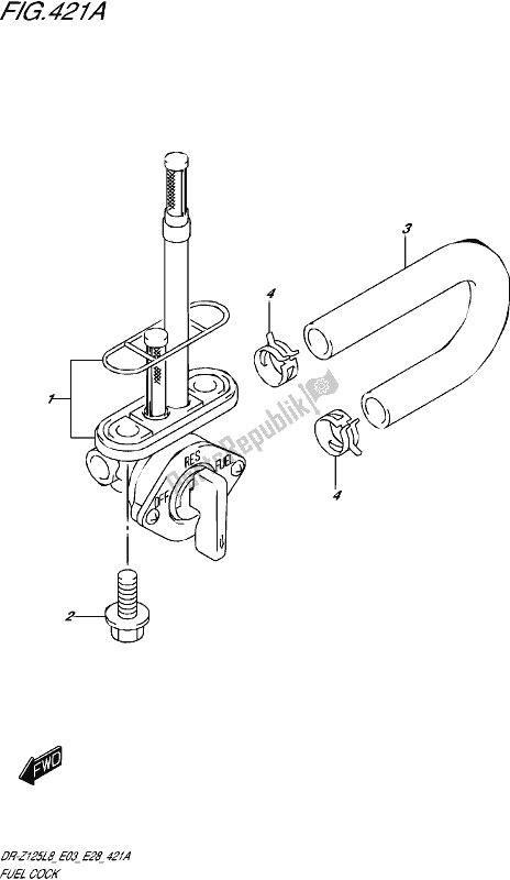 All parts for the Fuel Cock of the Suzuki DR-Z 125 2018