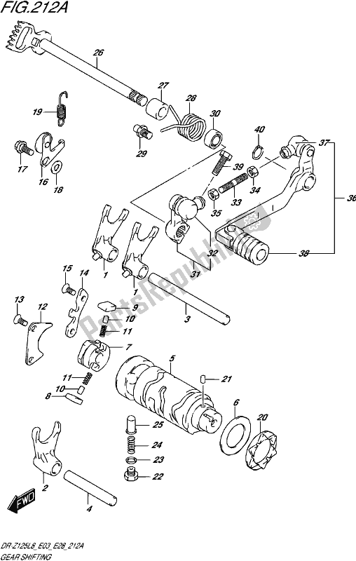 All parts for the Gear Shifting of the Suzuki DR-Z 125 2018