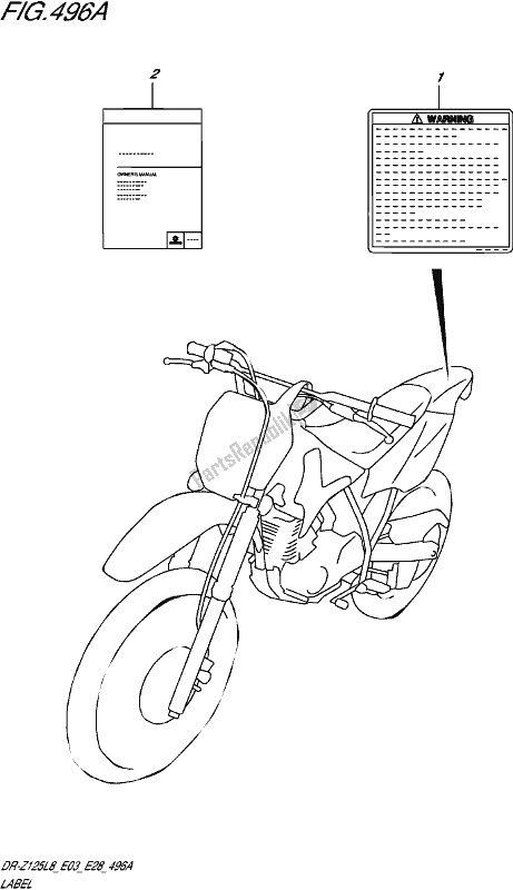 All parts for the Label (dr-z125l8 E28) of the Suzuki DR-Z 125 2018