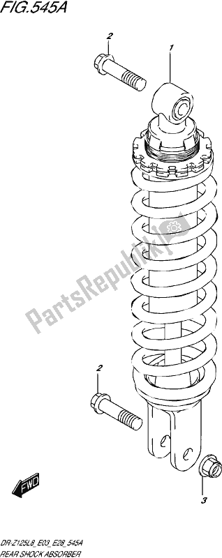 All parts for the Rear Shock Absorber (dr-z125l8 E28) of the Suzuki DR-Z 125 2018