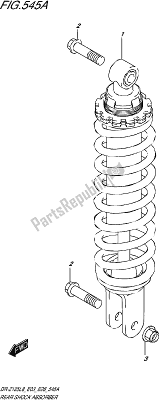 All parts for the Rear Shock Absorber (dr-z125l8 E28) of the Suzuki DR-Z 125 2018