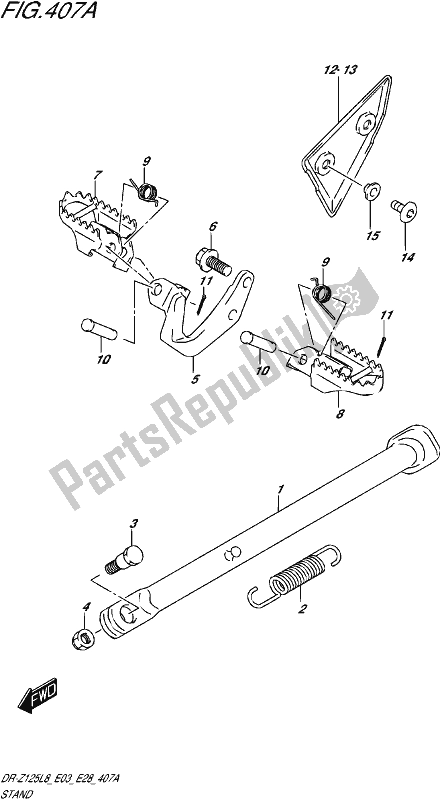 All parts for the Stand (dr-z125l8 E28) of the Suzuki DR-Z 125 2018