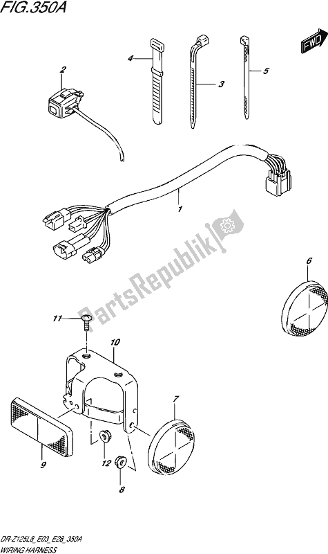 Todas as partes de Wiring Harness (dr-z125l8 E28) do Suzuki DR-Z 125 2018