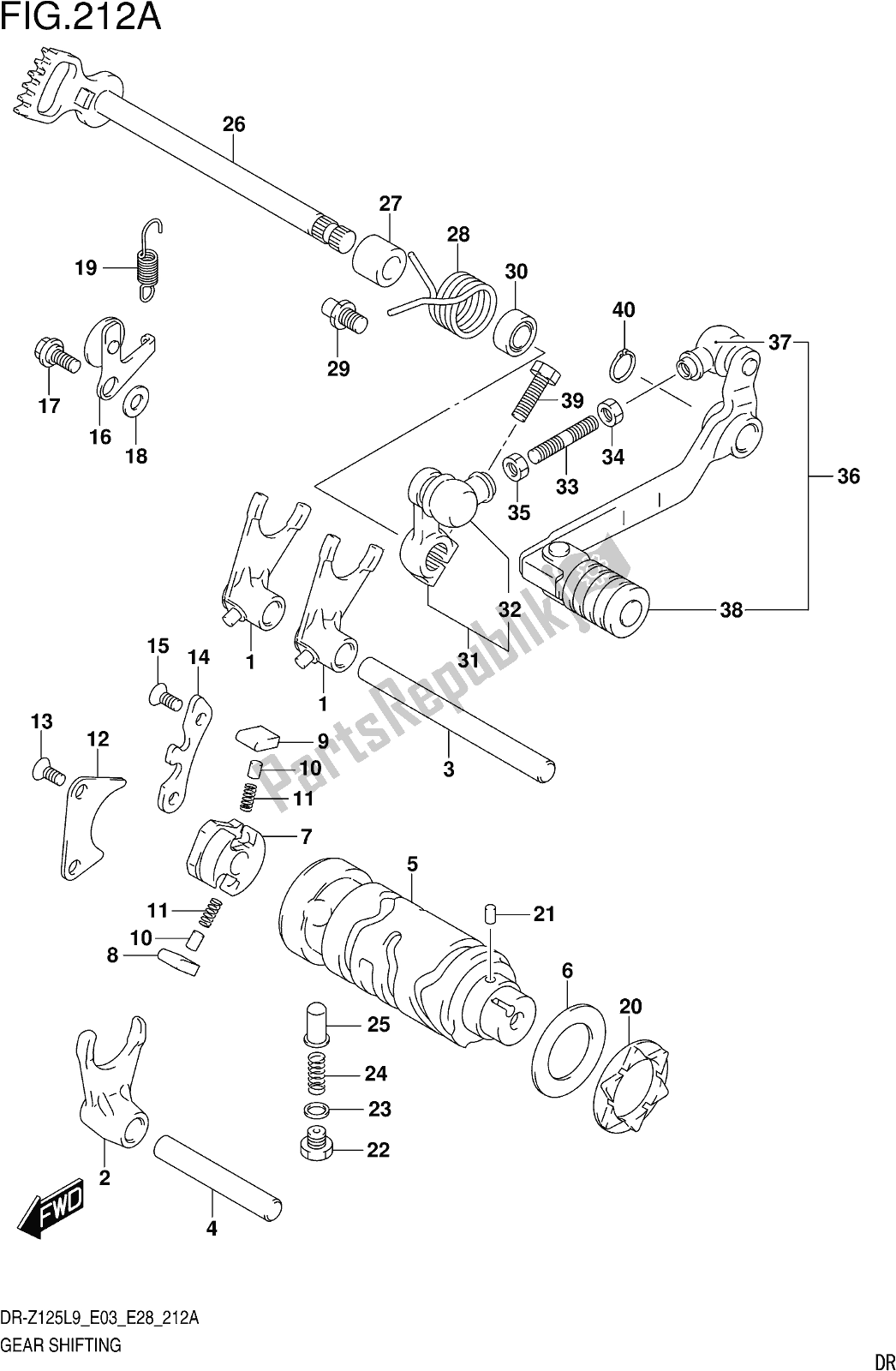 Toutes les pièces pour le Fig. 212a Gear Shifting du Suzuki DR-Z 125 2019