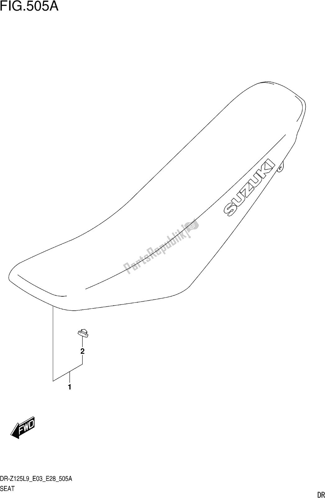 All parts for the Fig. 505a Seat of the Suzuki DR-Z 125 2019