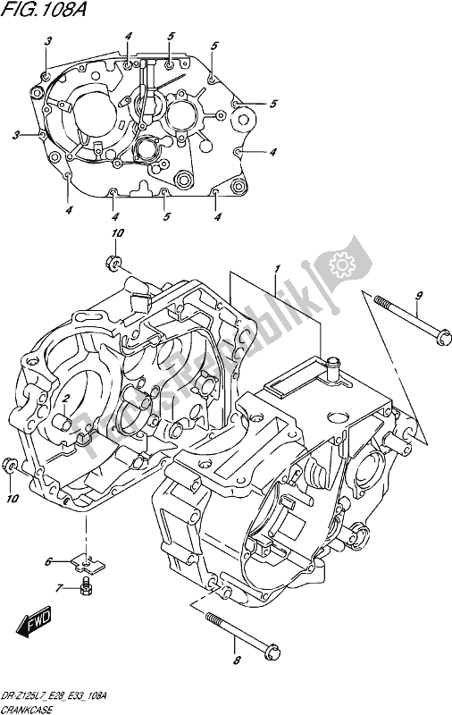 All parts for the Crankcase of the Suzuki DR-Z 125L 2017