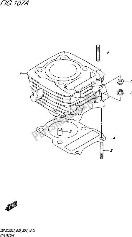 All parts for the Cylinder of the Suzuki DR-Z 125L 2017
