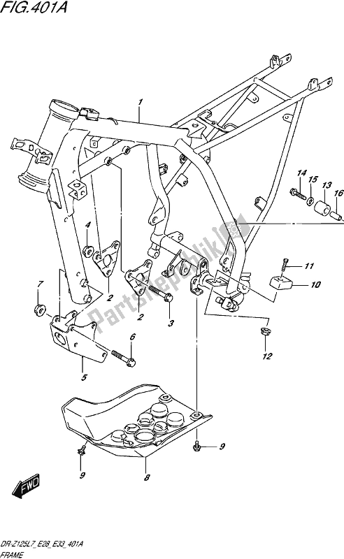 Tutte le parti per il Telaio del Suzuki DR-Z 125L 2017