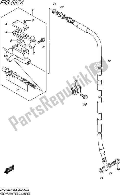 All parts for the Front Master Cylinder (dr-z125l E28) of the Suzuki DR-Z 125L 2017