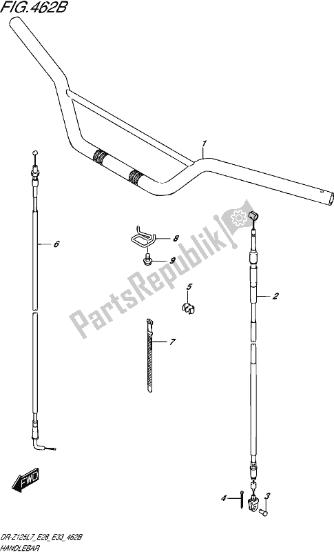 Tutte le parti per il Handlebar (dr-z125l E28) del Suzuki DR-Z 125L 2017