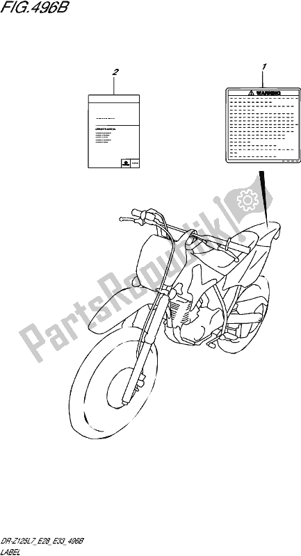 All parts for the Label (dr-z125l E28) of the Suzuki DR-Z 125L 2017