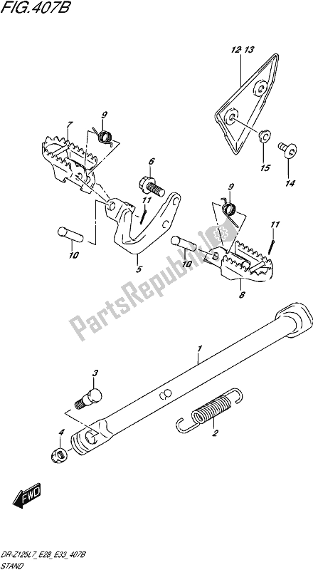 All parts for the Stand (dr-z125l E28) of the Suzuki DR-Z 125L 2017