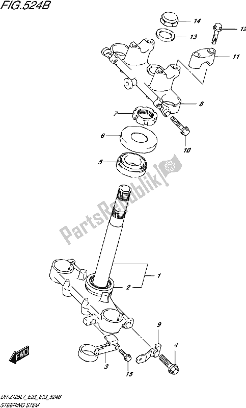 All parts for the Steering Stem (dr-z125l E28) of the Suzuki DR-Z 125L 2017