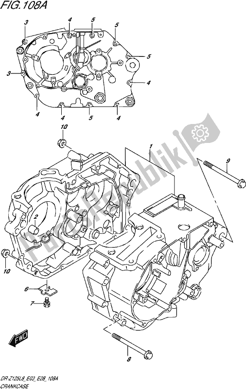 All parts for the Crankcase of the Suzuki DR-Z 125L 2018