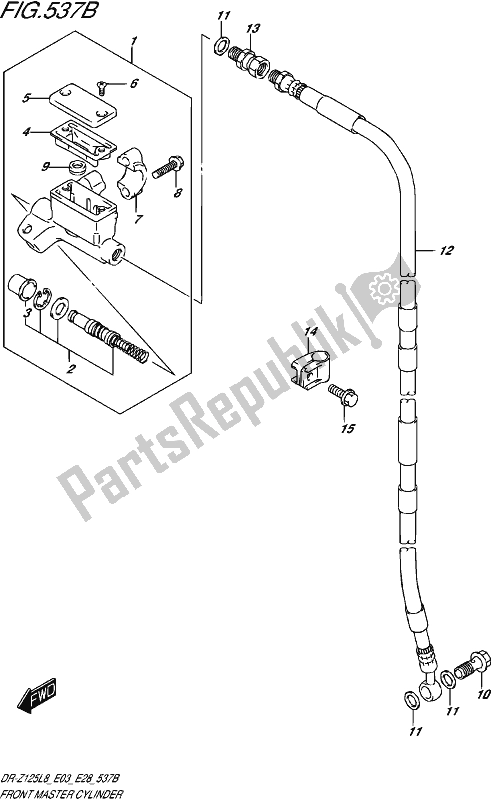 Todas as partes de Front Master Cylinder (dr-z125ll8 E28) do Suzuki DR-Z 125L 2018