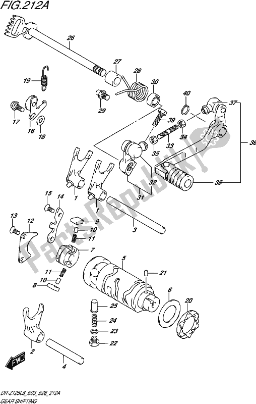 All parts for the Gear Shifting of the Suzuki DR-Z 125L 2018