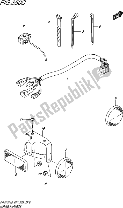 Tutte le parti per il Wiring Harness (dr-z125ll8 E28) del Suzuki DR-Z 125L 2018