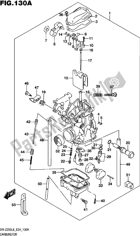 Todas as partes de Carburador do Suzuki DR-Z 250 2018