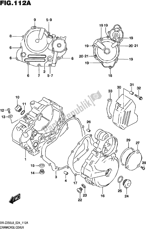 Todas as partes de Tampa Do Cárter do Suzuki DR-Z 250 2018