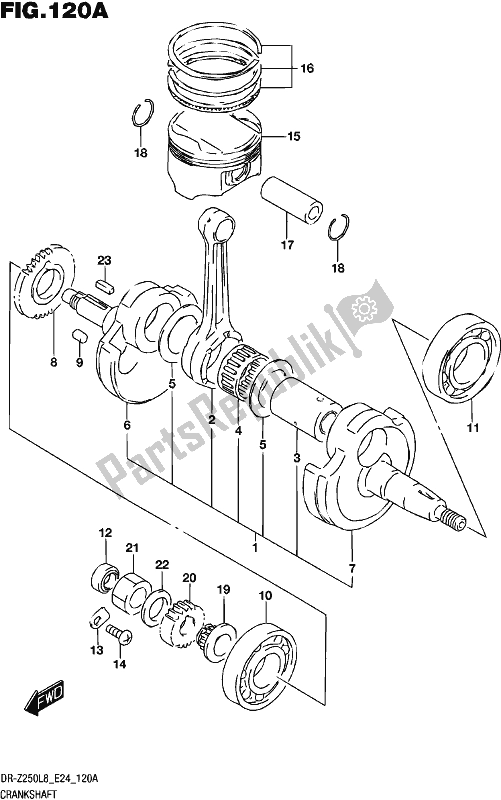 Toutes les pièces pour le Vilebrequin du Suzuki DR-Z 250 2018