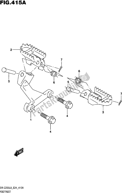 Todas as partes de Apoio Para Os Pés do Suzuki DR-Z 250 2018