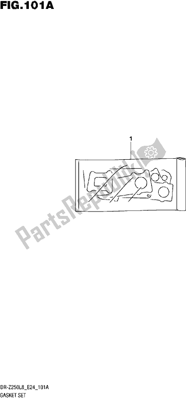 All parts for the Gasket Set of the Suzuki DR-Z 250 2018