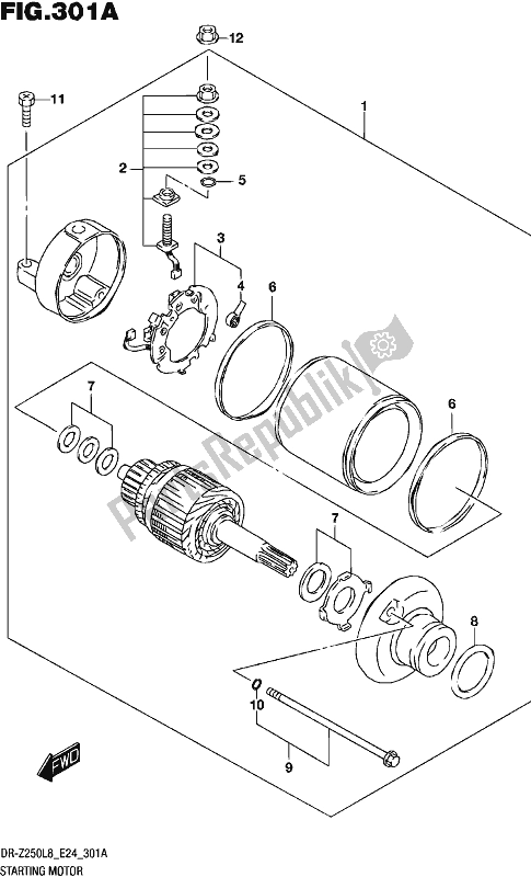 Toutes les pièces pour le Demarreur du Suzuki DR-Z 250 2018