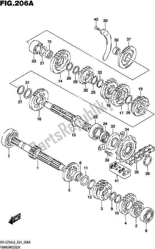 Wszystkie części do Przenoszenie Suzuki DR-Z 250 2018