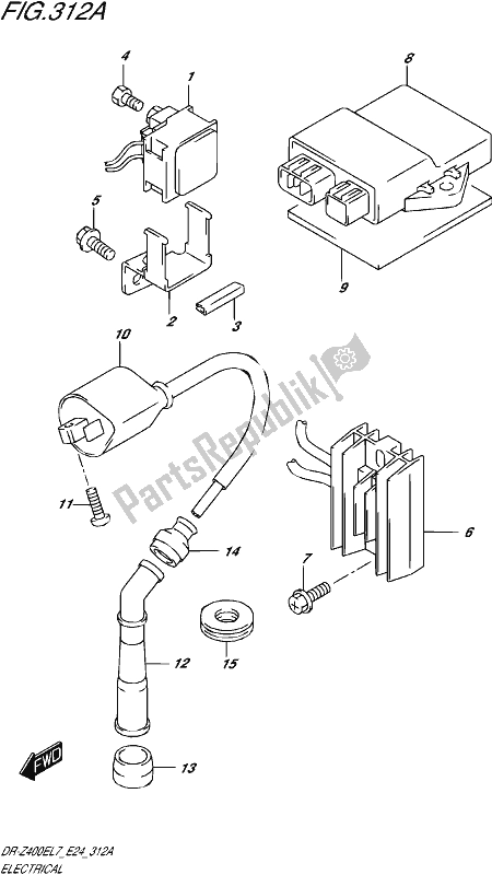 All parts for the Electrical of the Suzuki DR-Z 400E 2017