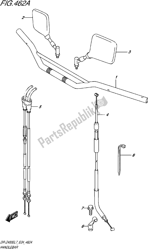 All parts for the Handlebar of the Suzuki DR-Z 400E 2017