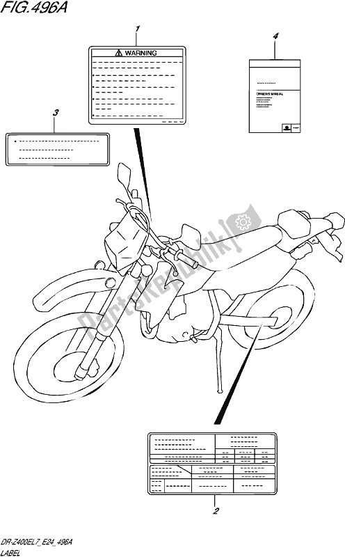 All parts for the Label of the Suzuki DR-Z 400E 2017