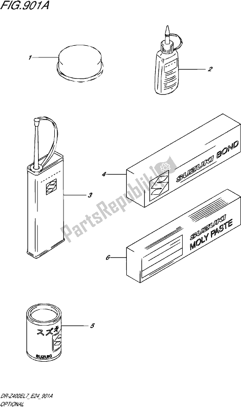 All parts for the Optional of the Suzuki DR-Z 400E 2017