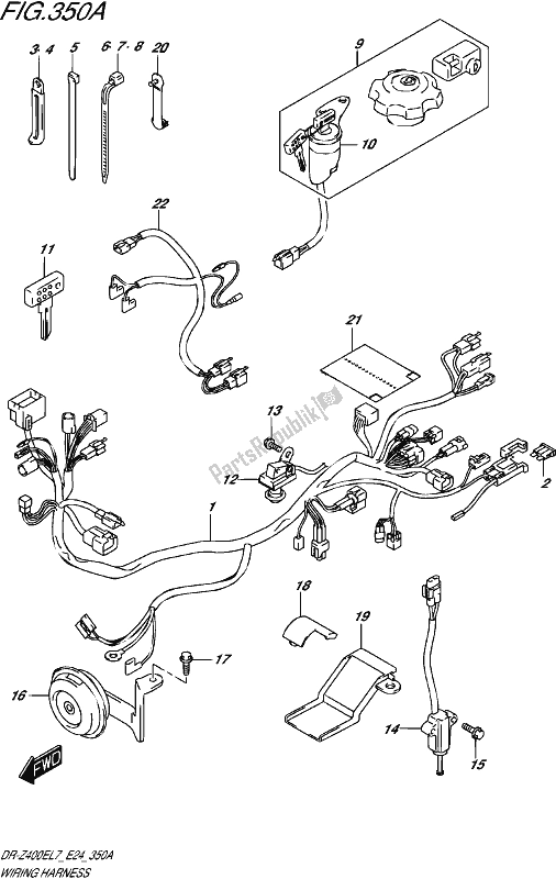 All parts for the Wiring Harness of the Suzuki DR-Z 400E 2017