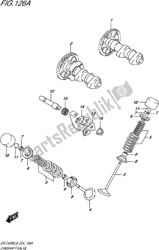 All parts for the Camshaft/valve of the Suzuki DR-Z 400E 2018