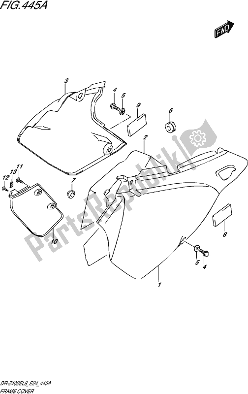 Tutte le parti per il Copertura Del Telaio del Suzuki DR-Z 400E 2018