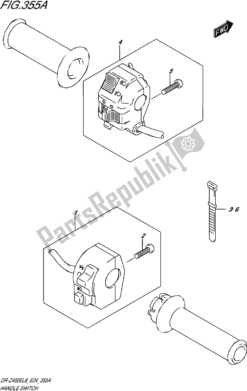 All parts for the Handle Switch of the Suzuki DR-Z 400E 2018