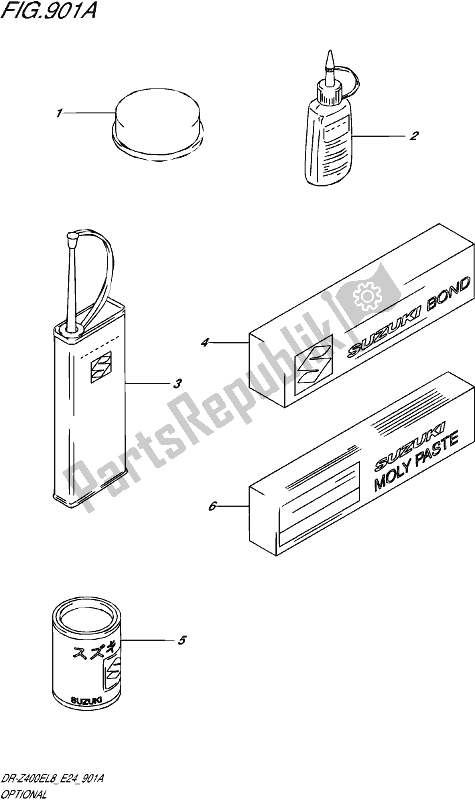 All parts for the Optional of the Suzuki DR-Z 400E 2018