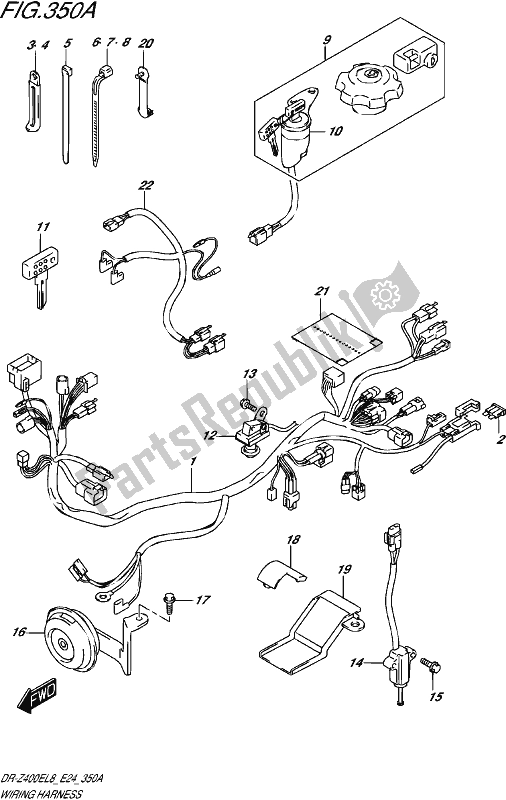 All parts for the Wiring Harness of the Suzuki DR-Z 400E 2018