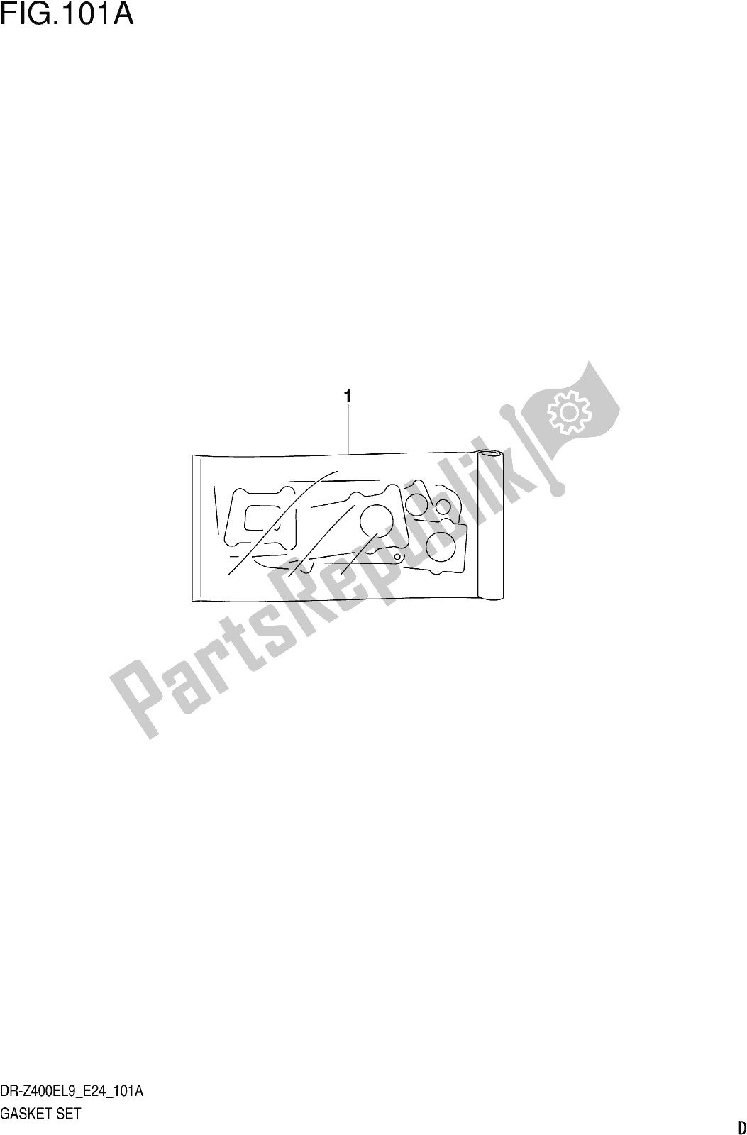 All parts for the Fig. 101a Gasket Set of the Suzuki DR-Z 400E 2019